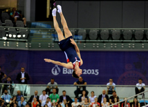 Bakı-2015 Avropa Oyunları çərçivəsində batut gimnastikası üzrə kişilər və qadınlar arasında təsnifat yarışları. Azərbaycan, 17 iyun 2015 